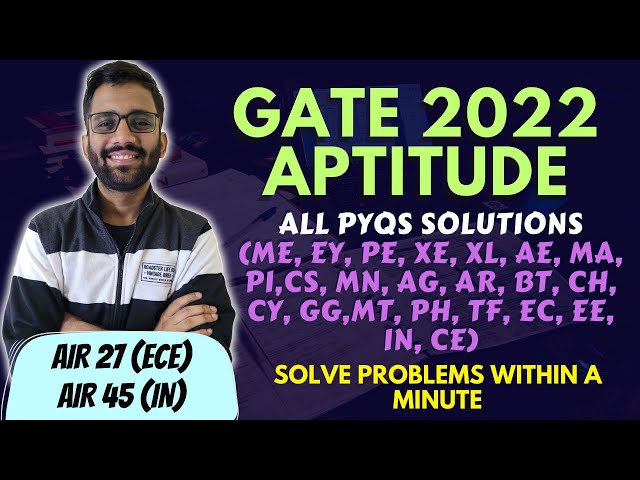 GATE 2022 APTITUDE PYQS || All Branches || PrepFusion || GATE 2024