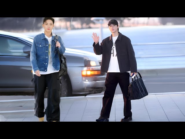 Two handsome guys acting up! Jungkook BTS and Cha Eun Woo were caught on this trip