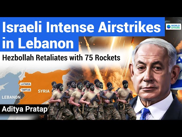 Israeli Intense Airstrikes Kill 5 in Lebanon | Hezbollah Retaliates with 75 Rockets | World Affairs