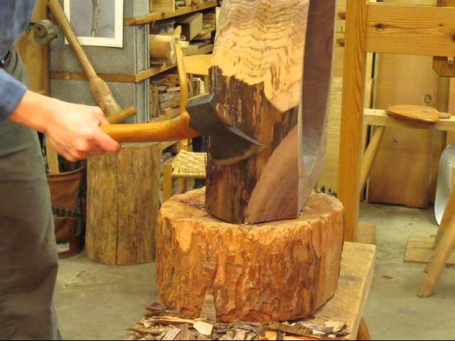Carving a Bowl with Adze, Axe, Gouge, and Drawknife