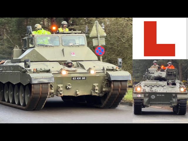 Learners drive TANKS on UK public roads! (Challenger DTT & Warrior IFV)