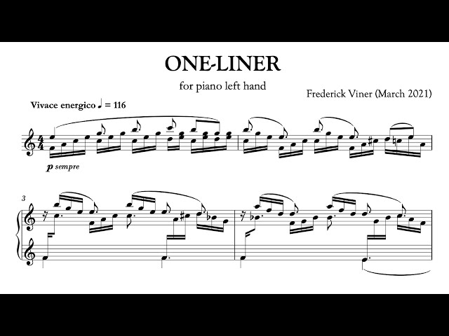 2 Pieces for One Hand (2021), performed by Vestard Shimkus | Frederick Viner
