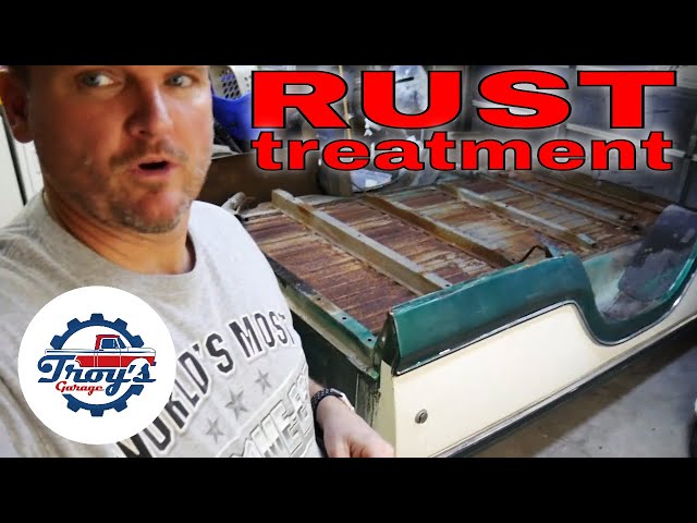 Ep.05 1979 Ford F250 Restoration - Rust Treatment on the bottom of the  bed #midnightmaroon