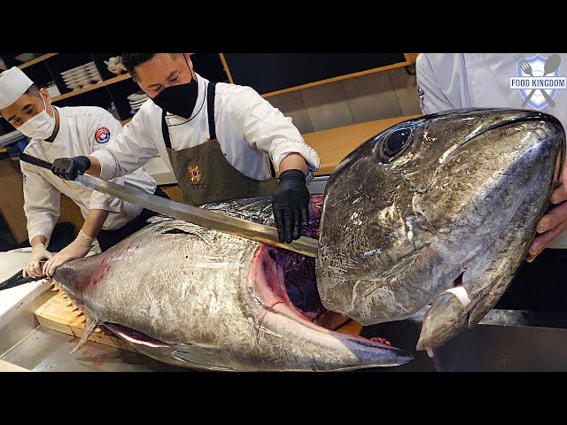 WOW! 110KG Raw Tuna Dismantling Show by Korea's Top Tech Chef / Korean Tuna Restaurant