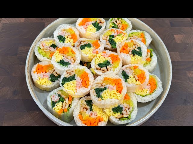 Try This Healthy and Delicious Rice Paper Kimbap! So Delicious!😋✨