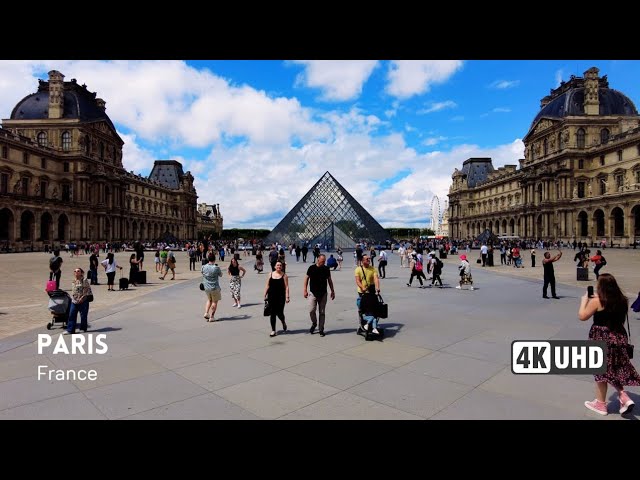 PARIS - France - Louvre Museum, Champs Élysées & Arc de Triomphe - Walking Tour 2023 - 4k
