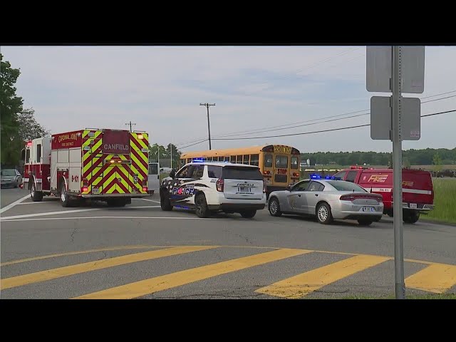 Local school bus involved in Canfield crash