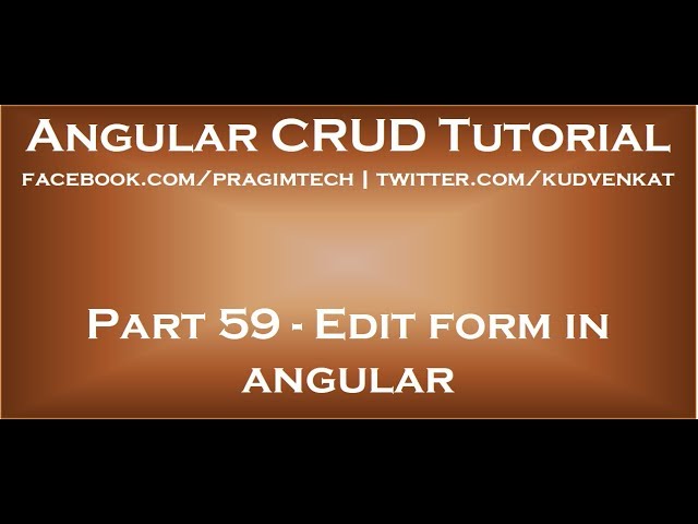 Edit form in angular