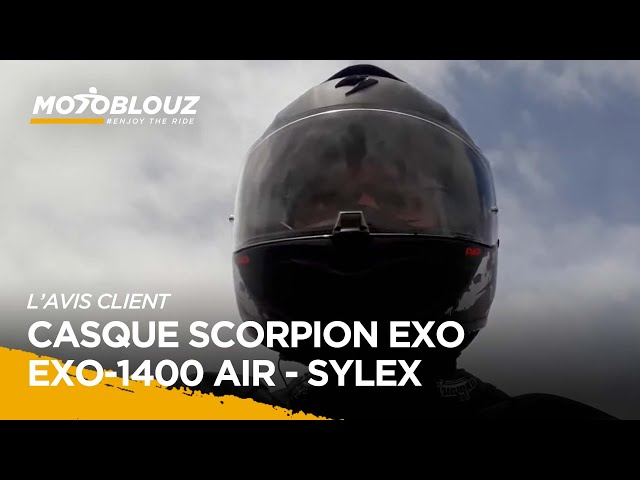 Maxime, client Motoblouz, présente le CASQUE SCORPION EXO EXO-1400 AIR - SYLEX