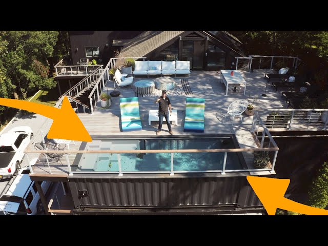Shipping Container Pool and Hot Tub on a ROOF!!!