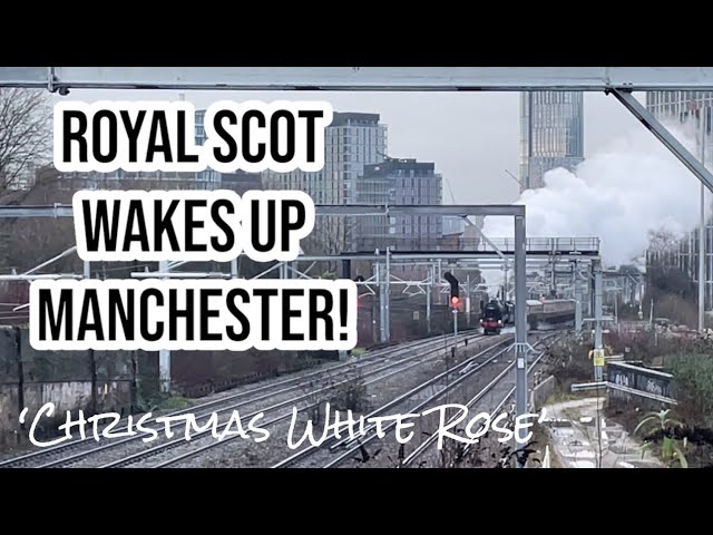 STORMING SCOT! 46100 Royal Scot SLIPS & slides on the Xmas White Rose! 12/12/23