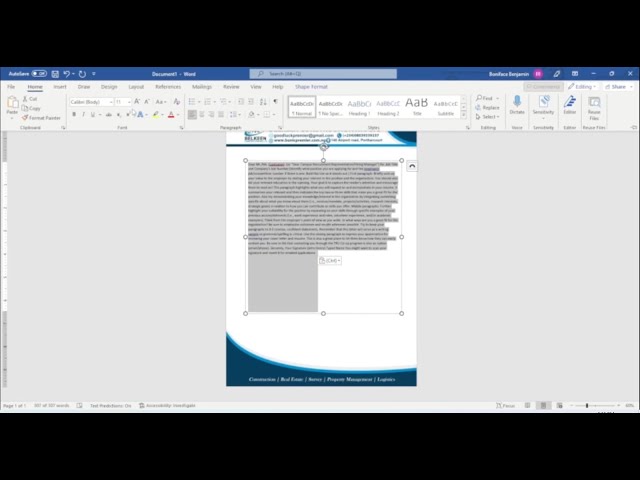 How to Insert Jpeg, PNG, PDF Letterhead in Microsoft Word with Full Width and Height then write.