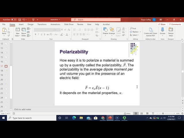 Polarization of dielectrics