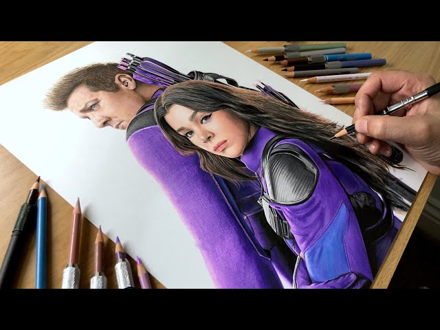 Drawing Hawkeye & Kate Bishop - Time-lapse | Artology