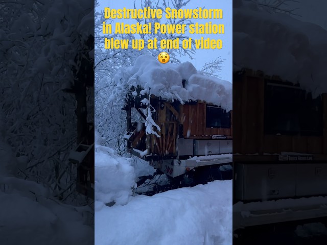 Destructive EPIC Snowstorm in Alaska… power station BLEW UP at end of video!😵 #alaska #snowstorm