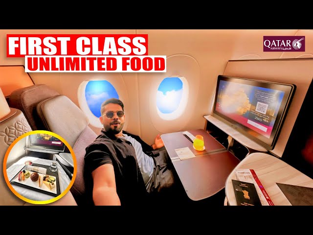The Complete QATAR Airways A350 FIRST CLASS experience with LUXURY DINING |