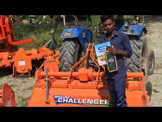 Sonalika challenger single speed  540 rotavator with Sonalika 47  #tractor #sonalika #rotavator