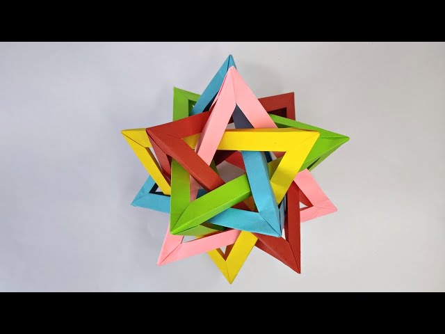 Origami FIVE TETRAHEDRONS by Thomas Hull | Origami geometry