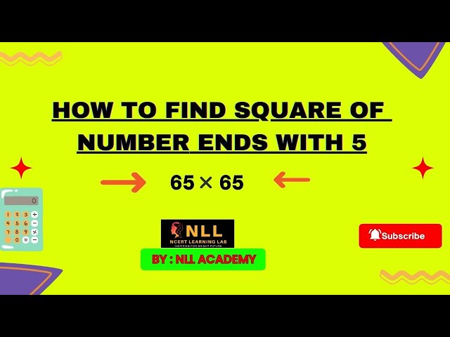 Learn to Square any 2 digit number end with 5 I Math Tricks and Tips