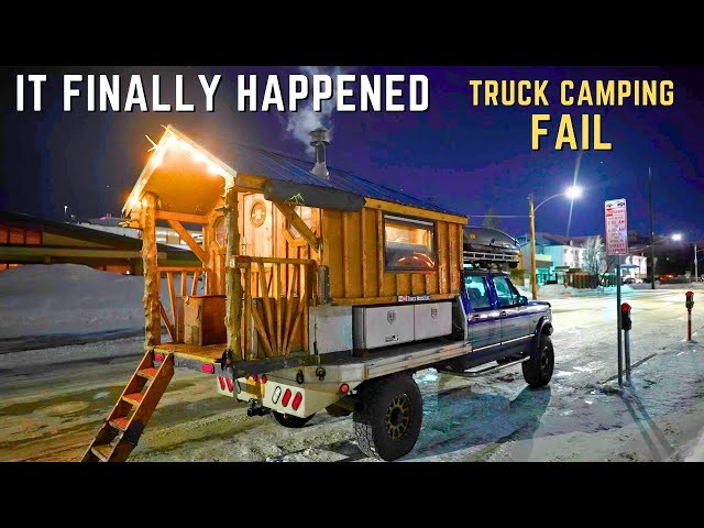 Winter Truck Camping Fail at the 2024 Iditarod Sled Dog Race in Downtown Anchorage, Alaska