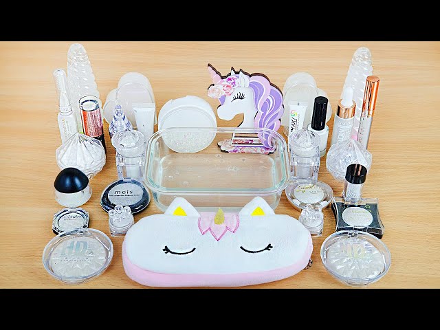 Crystal Unicorn SLIME Mixing makeup and glitter into Clear Slime Satisfying Slime Videos