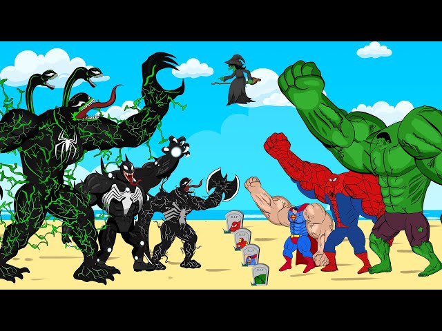 Team HULK, SUPERMAN, SPIDERMAN Vs All VENOM Symbiotes : Returning from the Dead SECRET - FUNNY