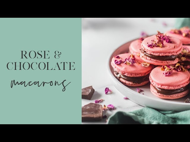 Rose and Chocolate French Macarons No nuts no seed flour