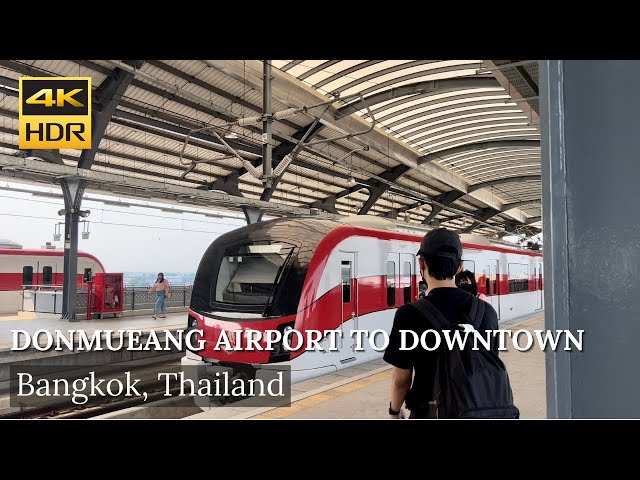 4K HDR| Don Mueang Airport to Downtown by SRT Red line | Bangkok 2022| รถไฟสายสีแดงดอนเมืองบางซื่อ