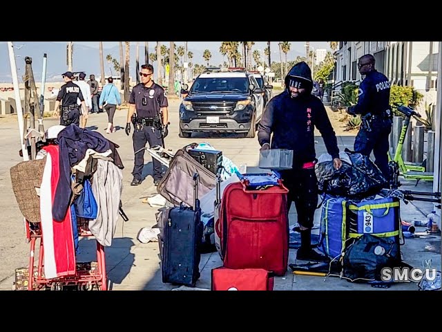 LAPD Cracks Down on Venice Boardwalk Camping; Unhoused Individual Cited