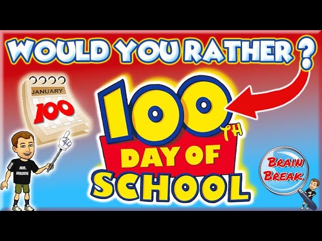 100th Day of School Brain Break!! | Would You Rather? | This or That | Fun Fitness for Kids | PE