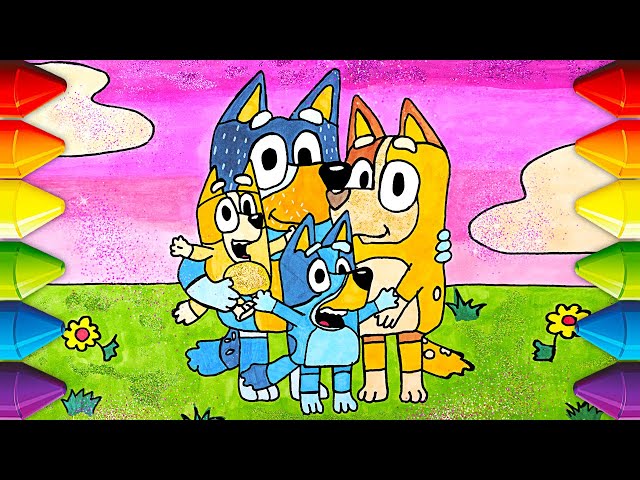 Rysujemy psią rodzinkę Blue Heeler — z brokatem! || Łatwy tutorial z rysowania!