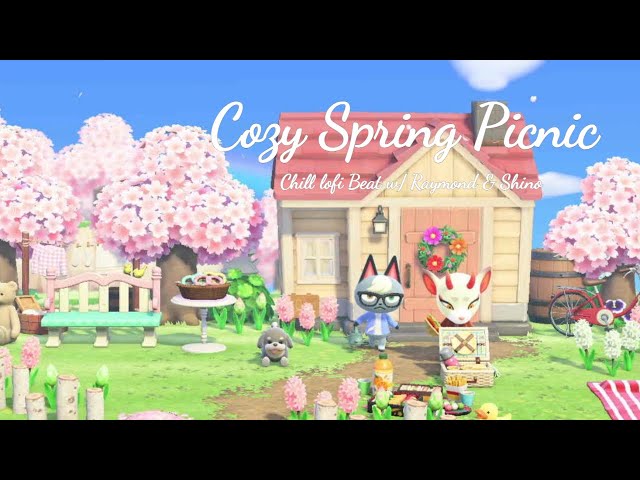 🌷Chill Lofi • Cozy Spring Picnic w/ Raymond & Shino 🎧| Animal Crossing Amience [2 hour]
