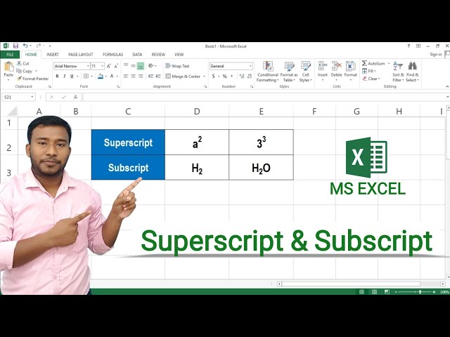 Microsoft Excel - Superscript and Subscript | Superscript in Excel | Subscript in Excel