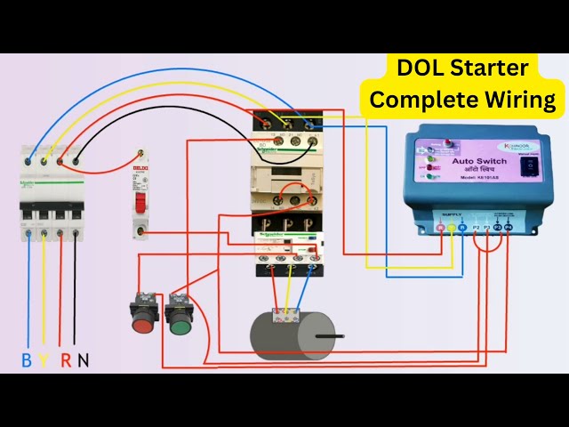 DOL Starter Connection With Auto Switch | Dual Star Delta Complete Wiring Explained