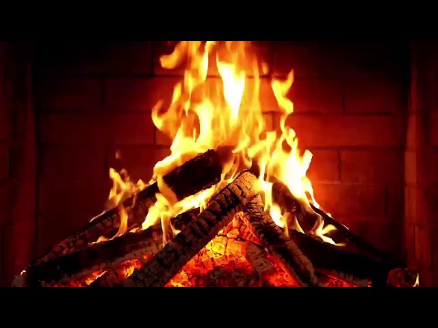 Fireplace with Crackling Fire Sounds
