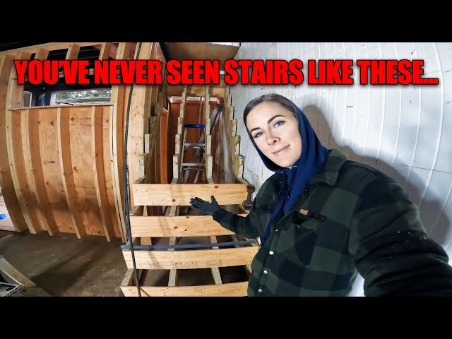Couple Builds CUSTOM STAIRS to MODERN CONTAINER HOUSE #stairs #diy #build