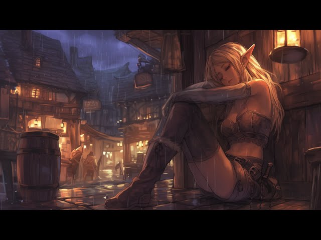 Relaxing Medieval Music with Rain Sounds - Celtic Music, Fantasy Bard/Tavern Ambience, Rainy Day