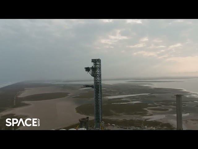 See SpaceX's Starship launch tower in amazing drone video
