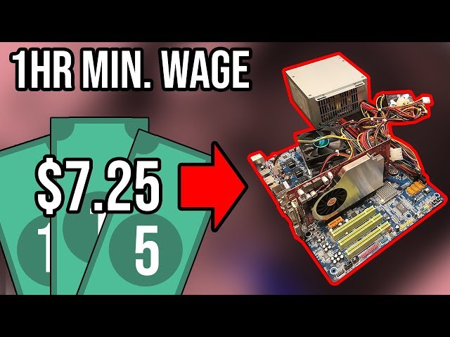 Building A Gaming PC With 1 Hour Of Minimum Wage Earnings ($7.25) Cheapest Computer Build