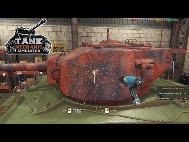 De-Rusting This Customer's Tank Turret And Gun - Tank Mechanic Simulator