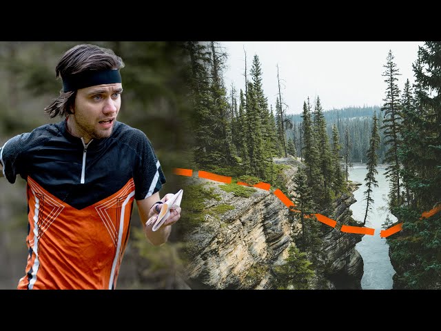 Running a forest half marathon in a perfect straight line