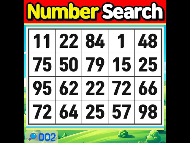 NumberSearch. Can you find them all? 【Memory | Concentration | Brain training】 #002