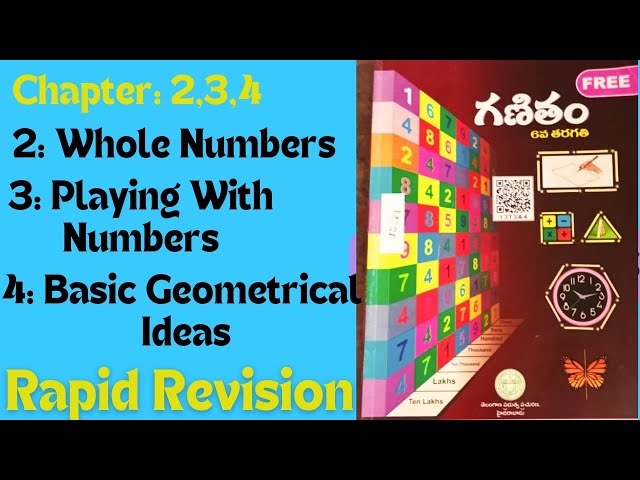 6thclassmathsRapidRevision|wholeNumbers|playingwith Numbers|BasicGeometricleIdia|completeExplanation