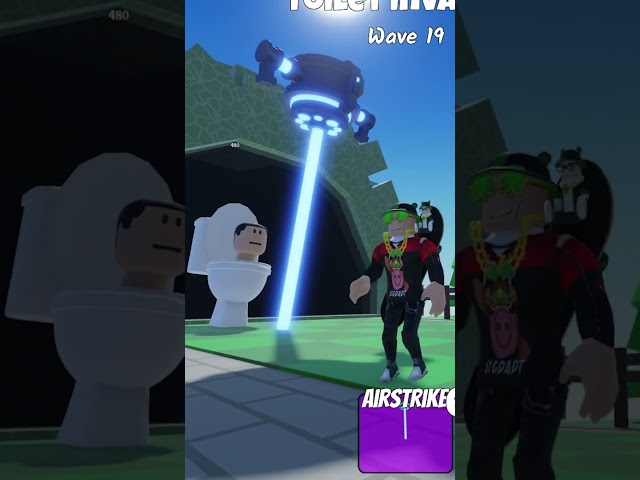 How good is the UFO AIR STRIKE in Toilet Invasion by KevX #shortsroblox