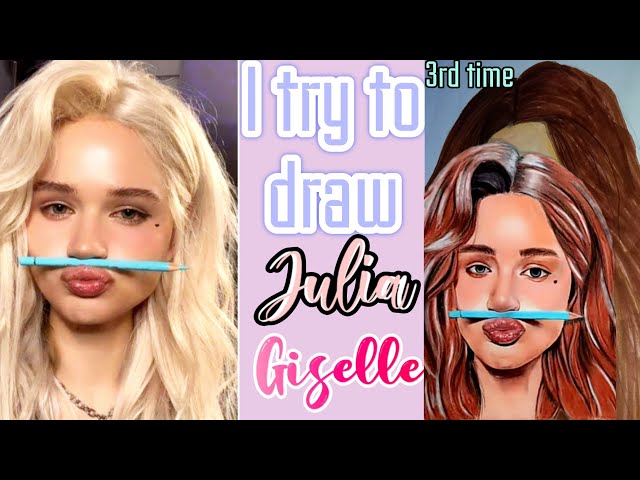 I try to draw *JULIA GISELLA* 3rd Try🤞🏻😳 @juliagisella #drawing #viral#trending#juliagisella