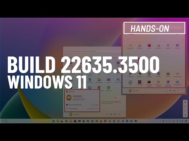 Windows 11 build 22635.3500: NEW Start menu Account Manager, All Apps redesign, MORE++