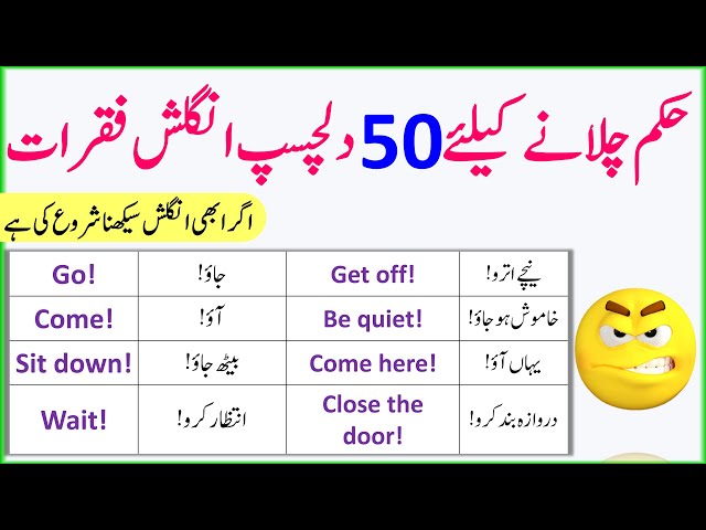 50 English Sentences To Give Order With Urdu Translation | English Speaking Practice | Angrezify