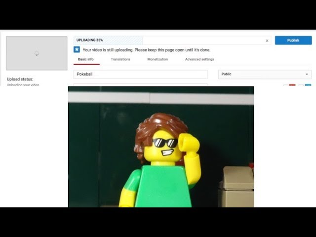 LEGO Minifigure Shows How To Pause A YouTube Upload or Save It After A Computer Crash