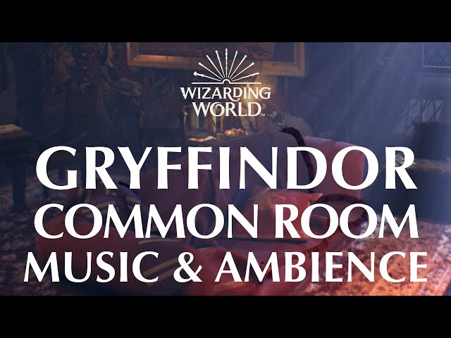 Harry Potter Music & Ambience | Gryffindor Common Room - Peaceful Fireside Relaxation & Rain Storms
