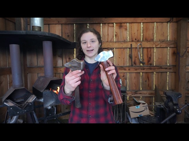 Cross Peen Hammer demo - forging a leaf on Whitlox Wood-Fired Forge